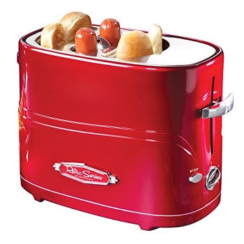 Nostalgia 2 Slot Hot Dog and Bun Toaster with Mini Tongs