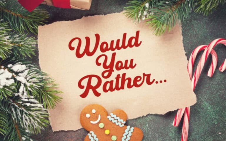 Feature image for article on the Christmas edition of the Would You Rather? party game