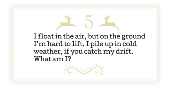 Illustration from the printable containing easy Christmas riddles