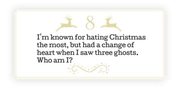 Illustration from the printable containing easy Christmas riddles
