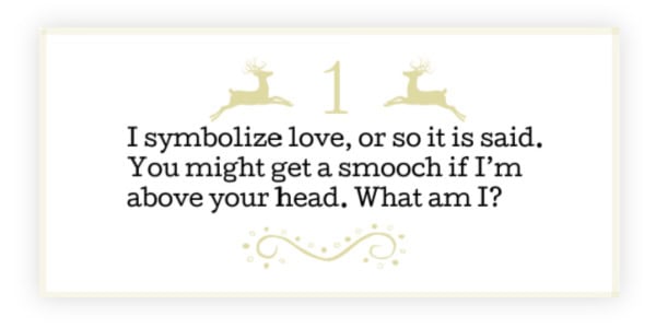 Illustration from the printable containing easy Christmas riddles