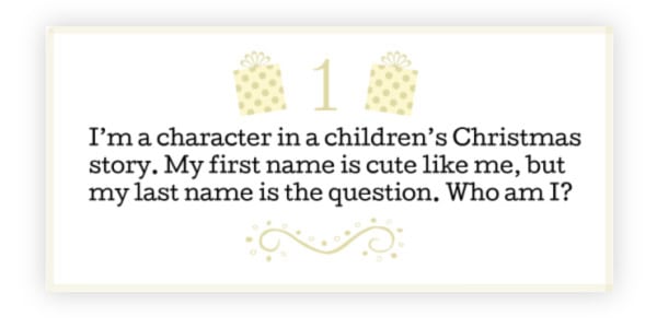 Illustration from the printable containing easy Christmas riddles