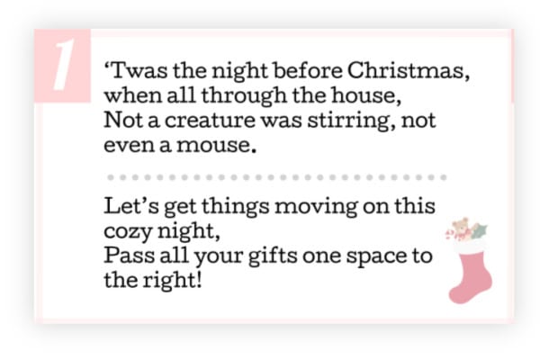 Example prompt for the Twas the Night Before Christmas gift exchange game