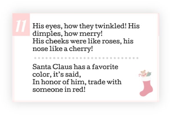 Example prompt for the Twas the Night Before Christmas gift exchange game