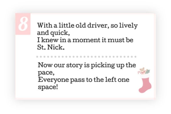 Example prompt for the Twas the Night Before Christmas gift exchange game